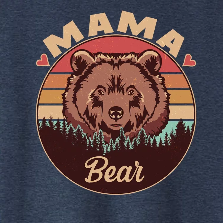 Mama Bear Vintage Bear Emblem Women's Crop Top Tee