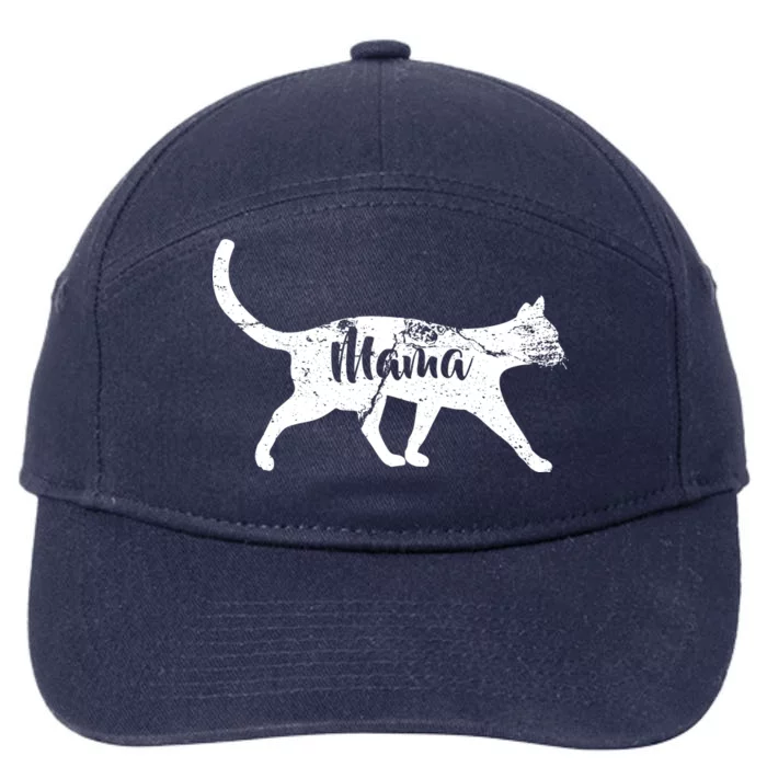 Mama Cat Mom 7-Panel Snapback Hat