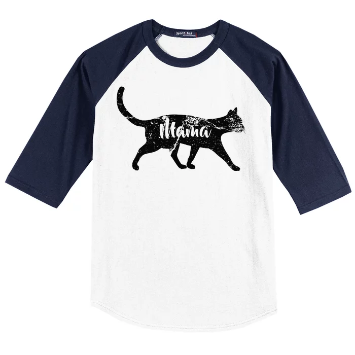 Mama Cat Mom Baseball Sleeve Shirt