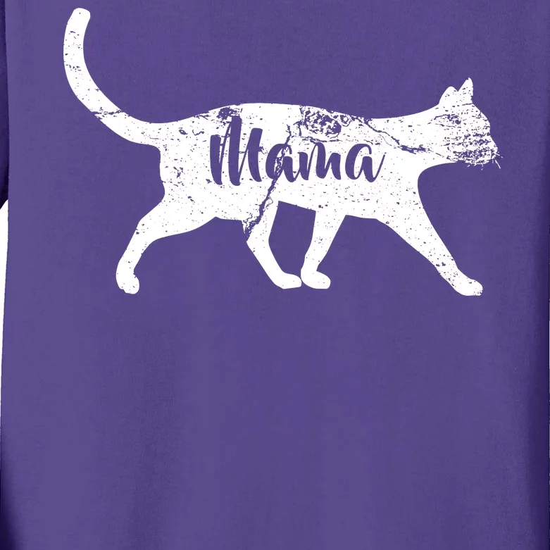 Mama Cat Mom Kids Long Sleeve Shirt