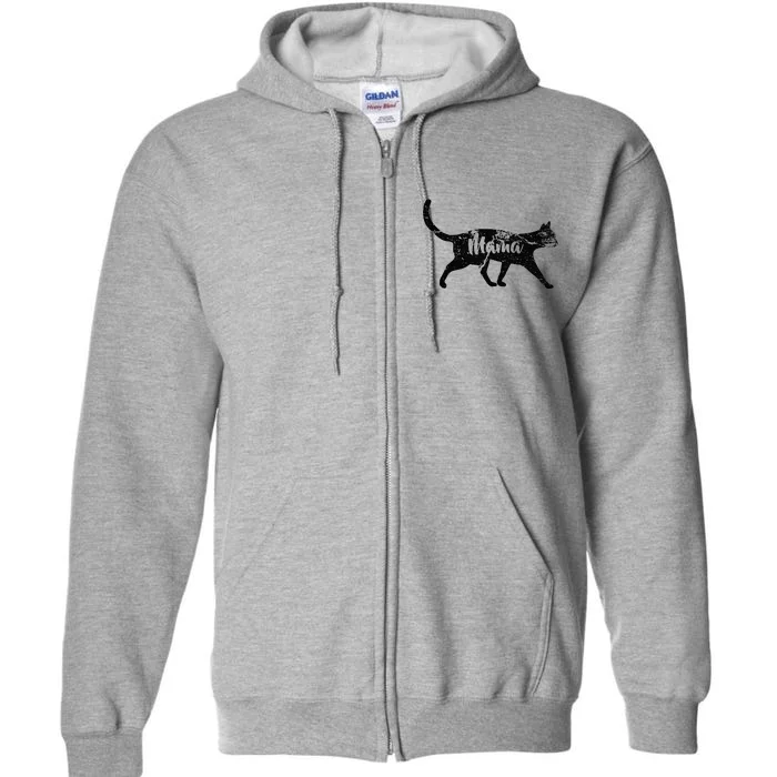 Mama Cat Mom Full Zip Hoodie