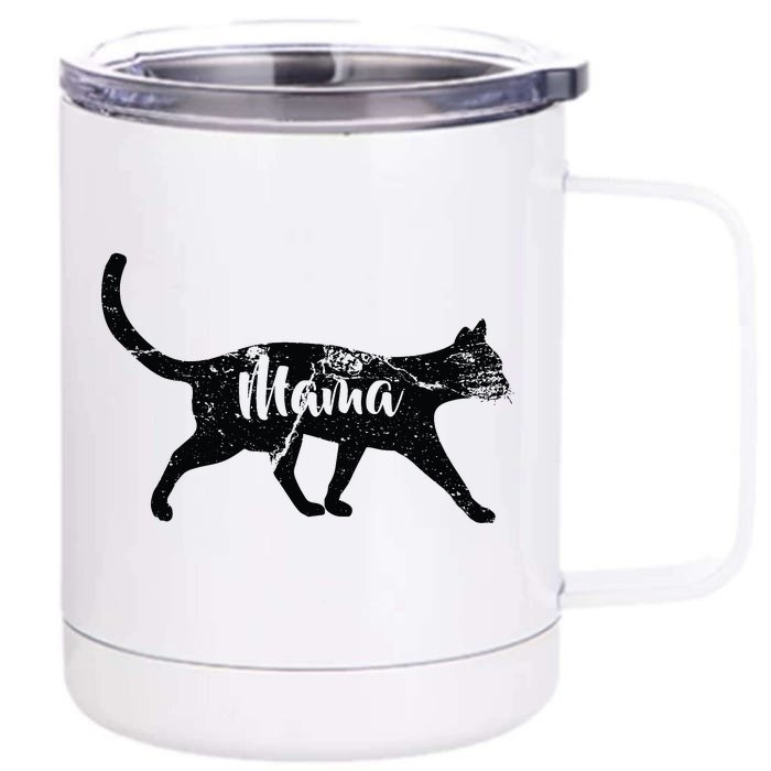 Mama Cat Mom Front & Back 12oz Stainless Steel Tumbler Cup