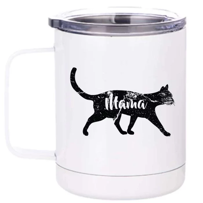 Mama Cat Mom Front & Back 12oz Stainless Steel Tumbler Cup