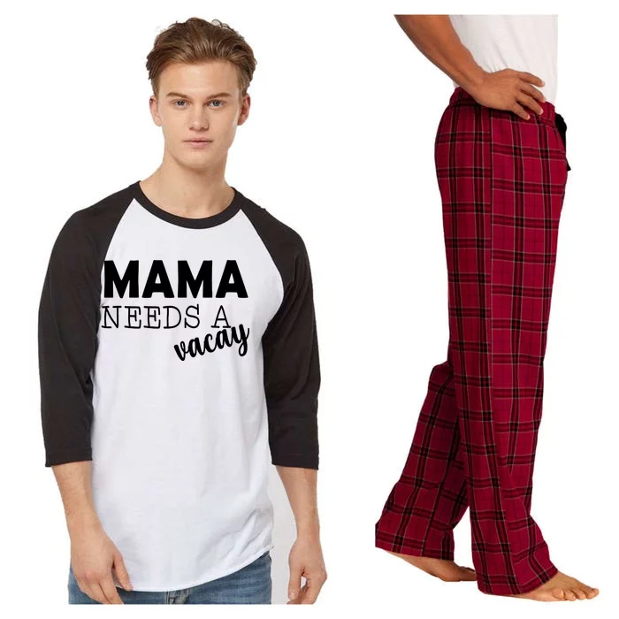 Mama Needs A Vacay Raglan Sleeve Pajama Set