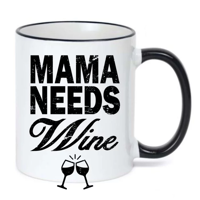 Mama Needs Wine Black Color Changing Mug