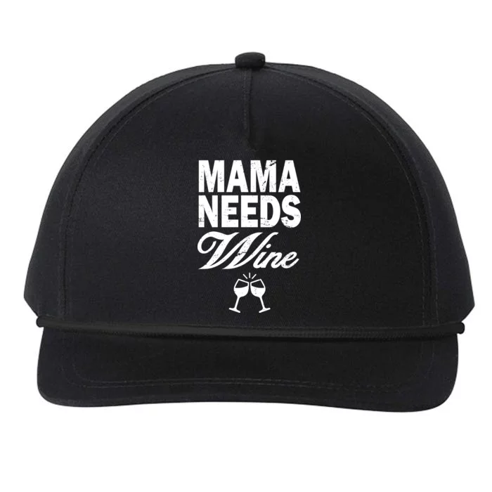 Mama Needs Wine Snapback Five-Panel Rope Hat