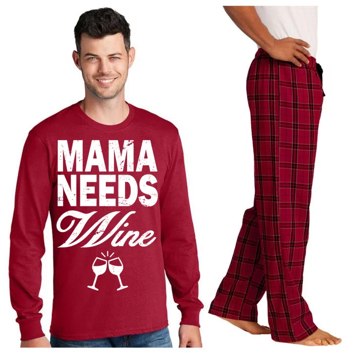 Mama Needs Wine Long Sleeve Pajama Set