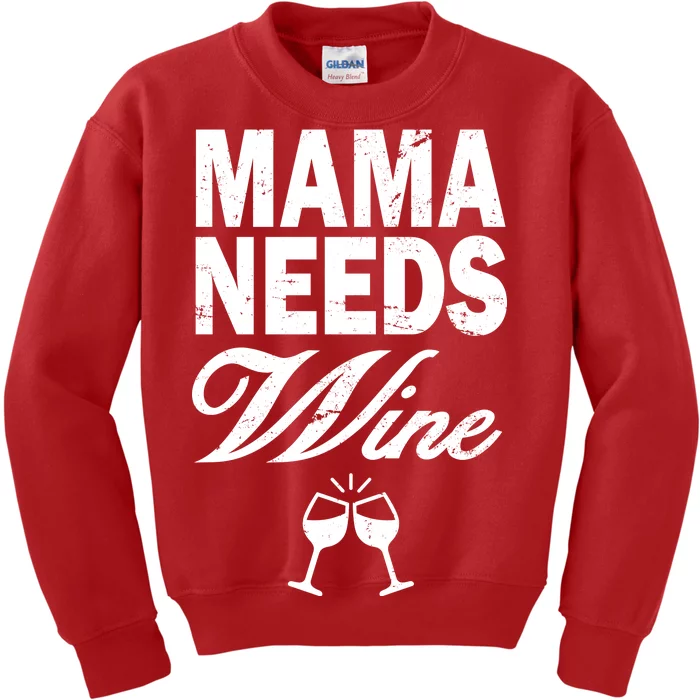 Mama Needs Wine Kids Sweatshirt