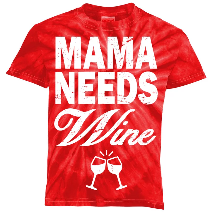 Mama Needs Wine Kids Tie-Dye T-Shirt