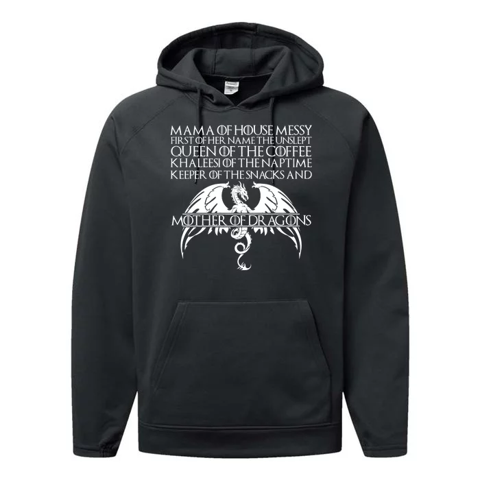 Mama Of House Messy First Of Her Name The Unslept Performance Fleece Hoodie