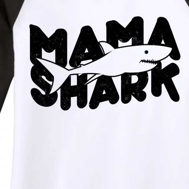 Mama Shark Women's Tri-Blend 3/4-Sleeve Raglan Shirt