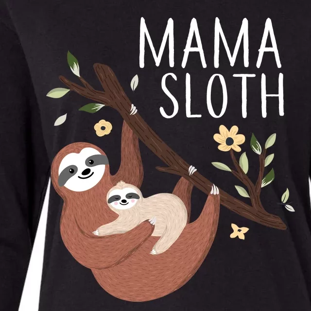 Mama Sloth Womens Cotton Relaxed Long Sleeve T-Shirt