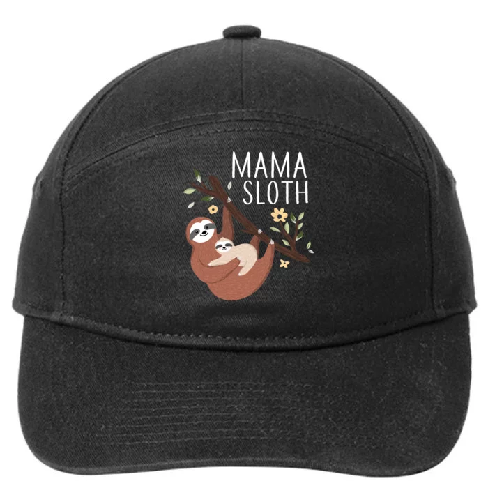 Mama Sloth 7-Panel Snapback Hat