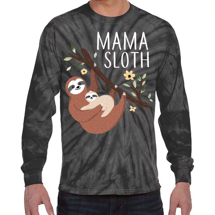 Mama Sloth Tie-Dye Long Sleeve Shirt