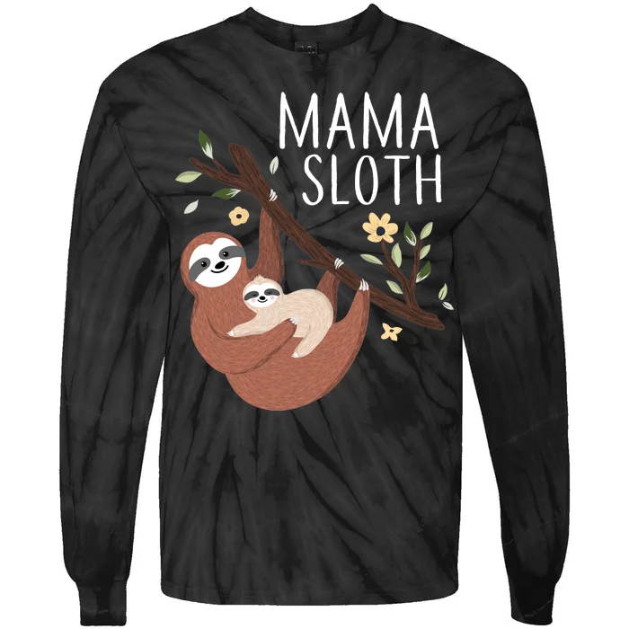 Mama Sloth Tie-Dye Long Sleeve Shirt