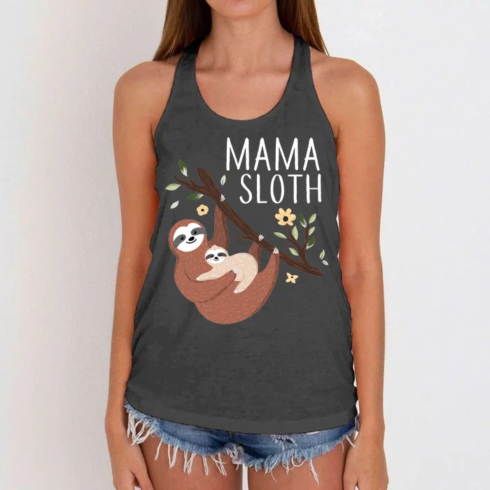 Mama Sloth Women's Knotted Racerback Tank