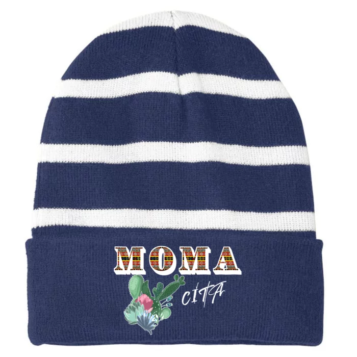 Mamacita Cinco De Mayo Cactus Fiesta Striped Beanie with Solid Band