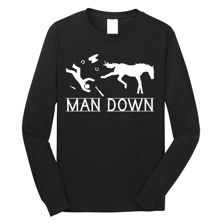 Man Down Horseshoer Funny Horse Long Sleeve Shirt