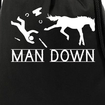 Man Down Horseshoer Funny Horse Drawstring Bag