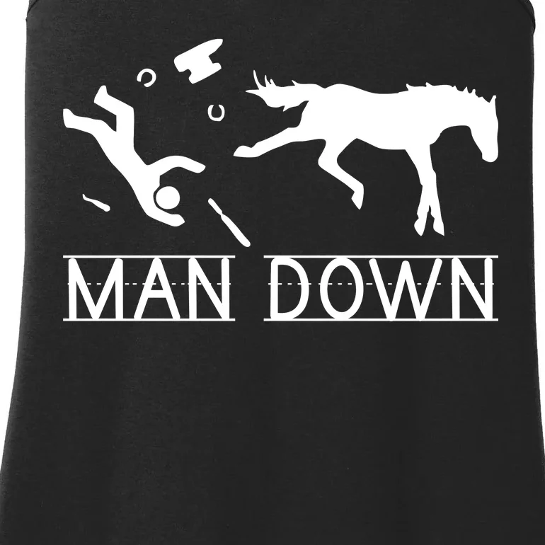 Man Down Horseshoer Funny Horse Ladies Essential Tank