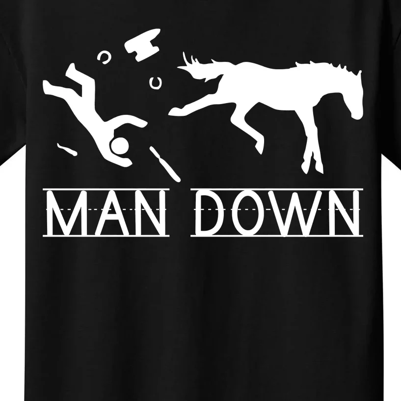 Man Down Horseshoer Funny Horse Kids T-Shirt