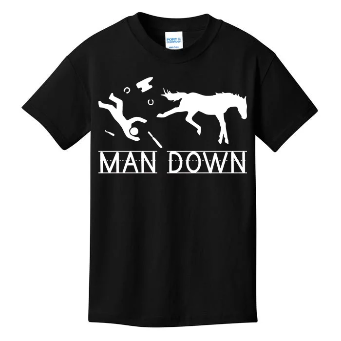 Man Down Horseshoer Funny Horse Kids T-Shirt