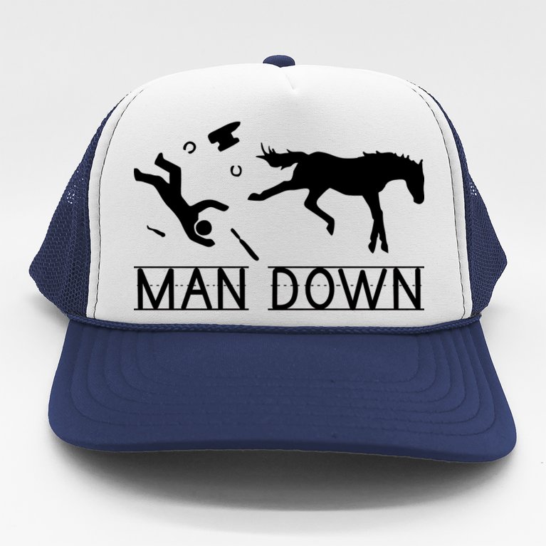 Man Down Horseshoer Funny Horse Trucker Hat