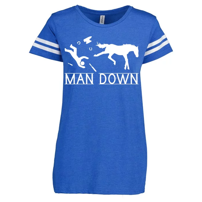 Man Down Horseshoer Funny Horse Enza Ladies Jersey Football T-Shirt