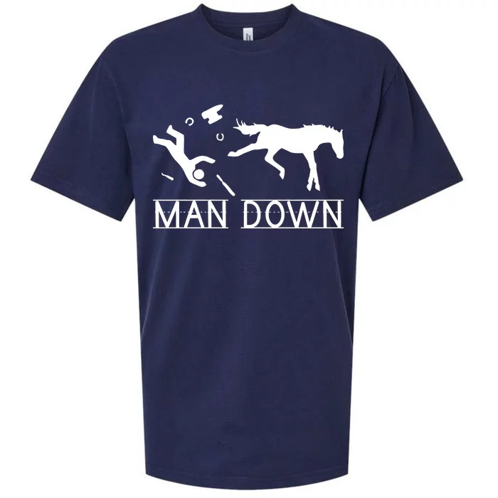 Man Down Horseshoer Funny Horse Sueded Cloud Jersey T-Shirt