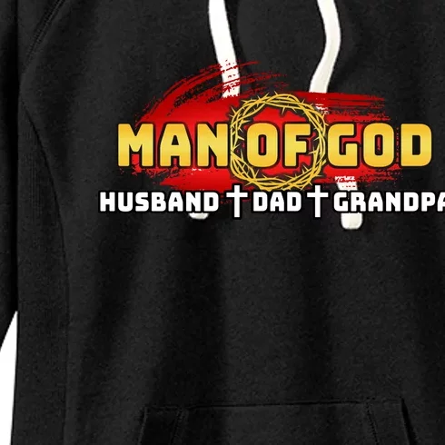 Man Of God Husband Dad Grandpa Women's Fleece Hoodie