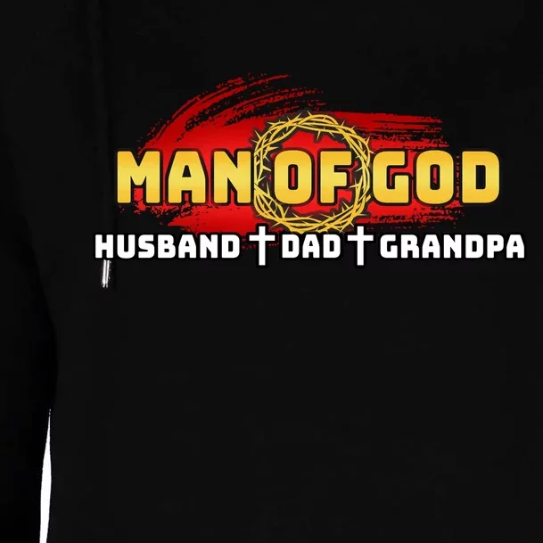 Man Of God Husband Dad Grandpa Womens Funnel Neck Pullover Hood