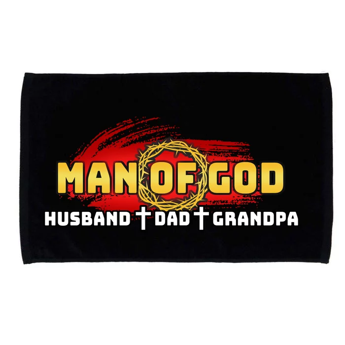 Man Of God Husband Dad Grandpa Microfiber Hand Towel