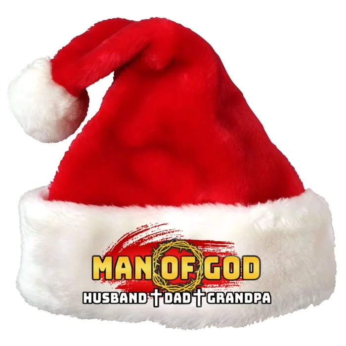 Man Of God Husband Dad Grandpa Premium Christmas Santa Hat