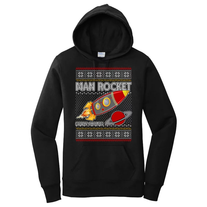 Man Rocket Spittin' Chiclets Ugly Christmas Sweater Women's Pullover Hoodie