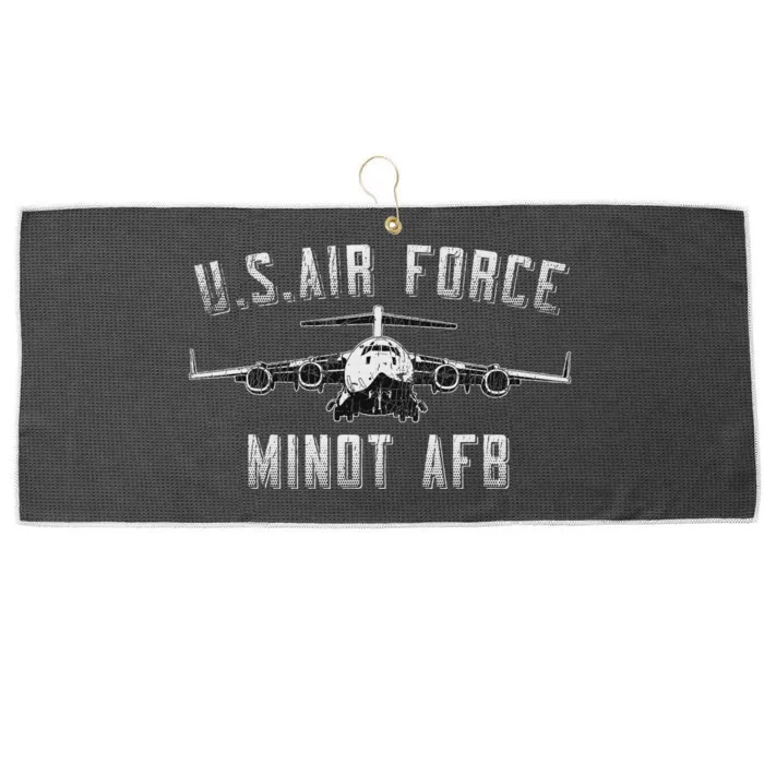 Minot Afb North Dakota Veteran Pride Large Microfiber Waffle Golf Towel