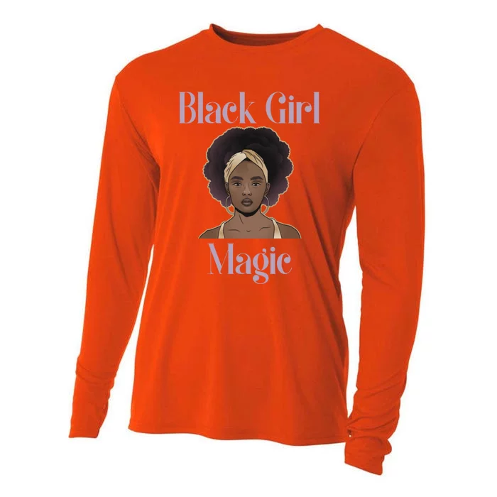 Melanin Afro Natural Hair Juneteenth Black Girl Magic Gift Cooling Performance Long Sleeve Crew