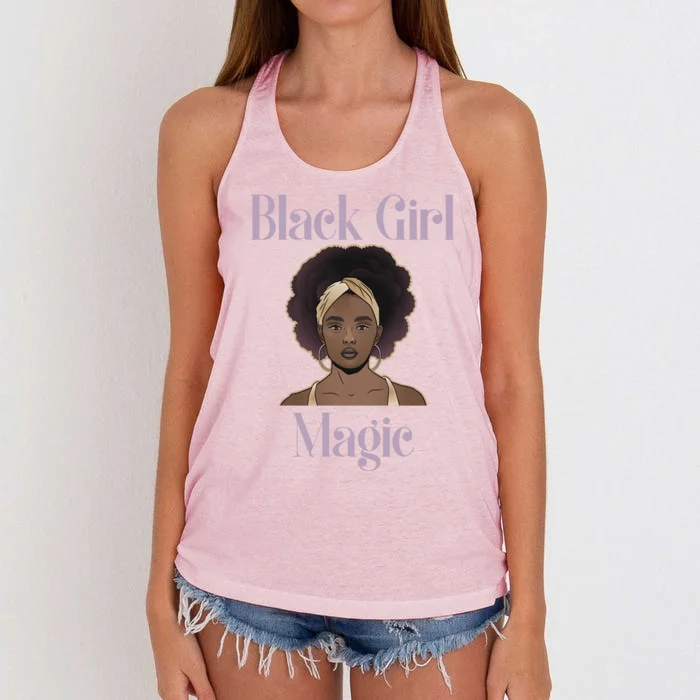 Melanin Afro Natural Hair Juneteenth Black Girl Magic Gift Women's Knotted Racerback Tank