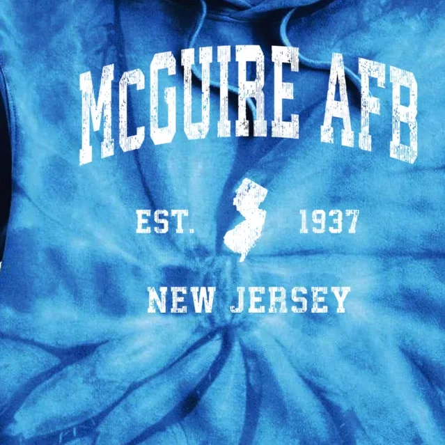 Mcguire Afb New Jersey Nj Vintage Established Athletic Sports Design Tie Dye Hoodie