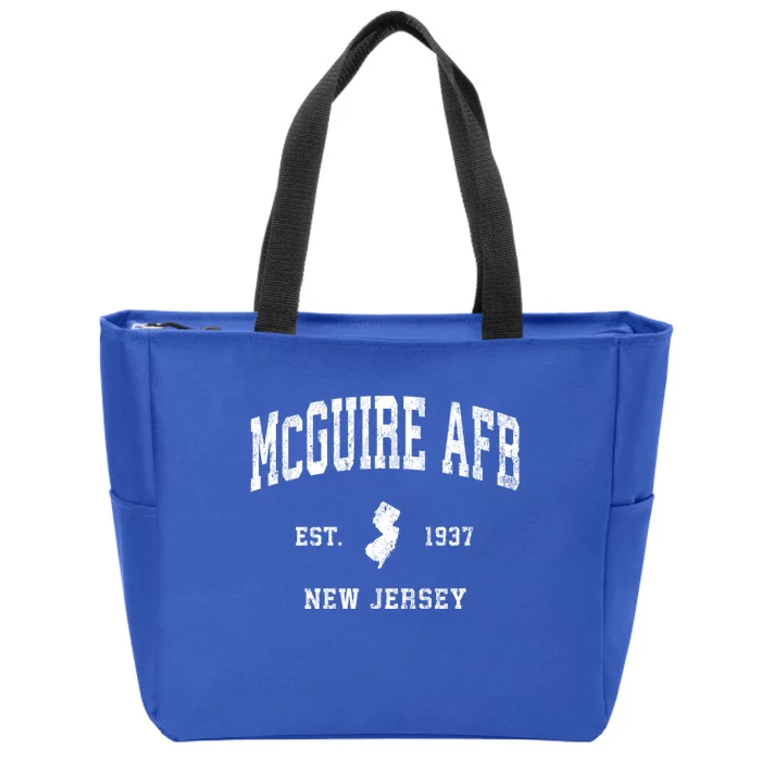 Mcguire Afb New Jersey Nj Vintage Established Athletic Sports Design Zip Tote Bag