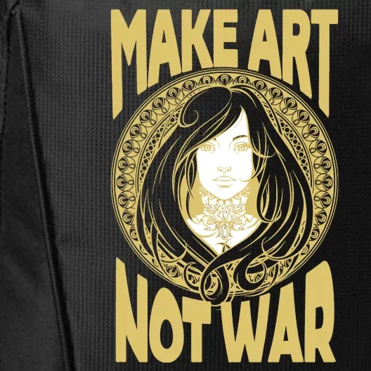 Make Art Not War Cameo Portrait City Backpack