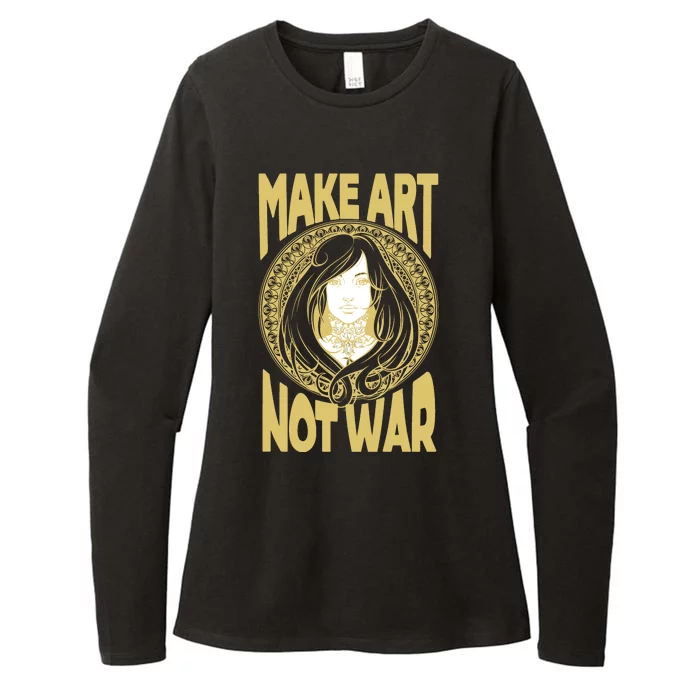 Make Art Not War Cameo Portrait Womens CVC Long Sleeve Shirt