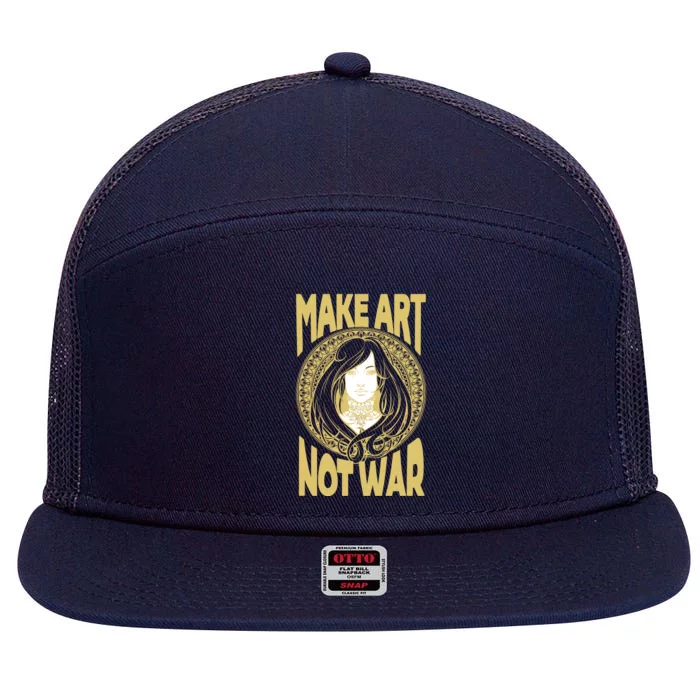 Make Art Not War Cameo Portrait 7 Panel Mesh Trucker Snapback Hat