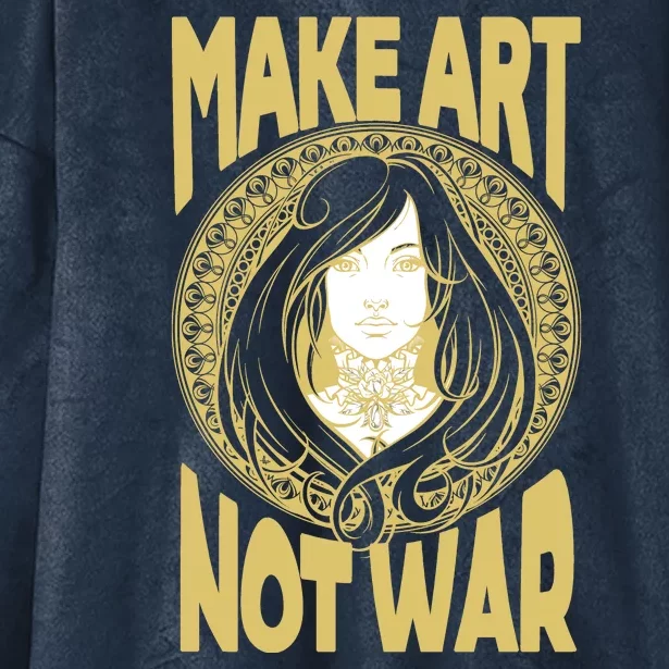 Make Art Not War Cameo Portrait Hooded Wearable Blanket