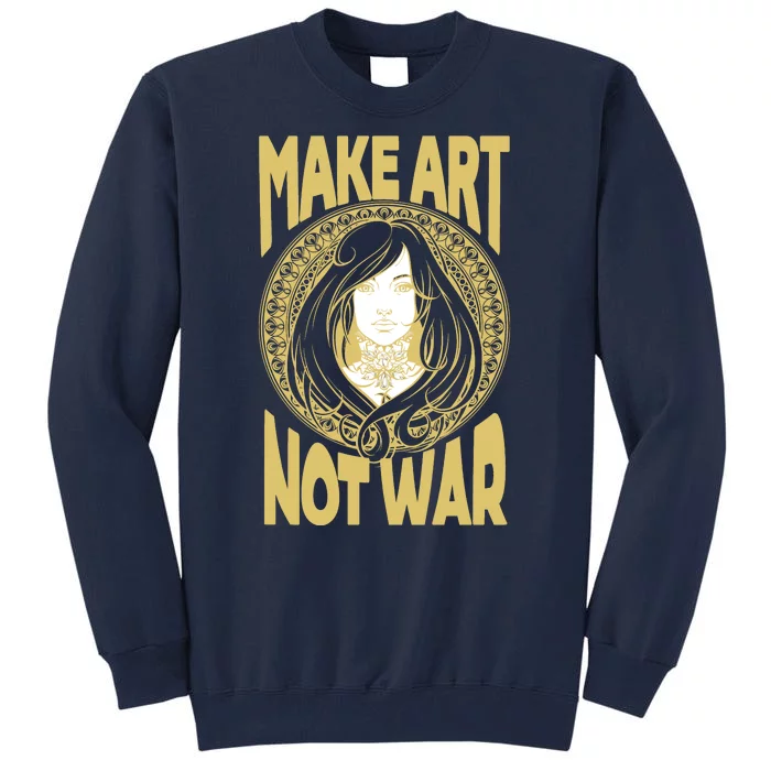 Make Art Not War Cameo Portrait Tall Sweatshirt