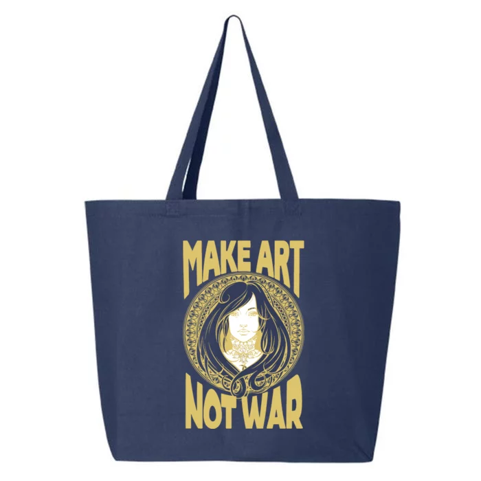 Make Art Not War Cameo Portrait 25L Jumbo Tote