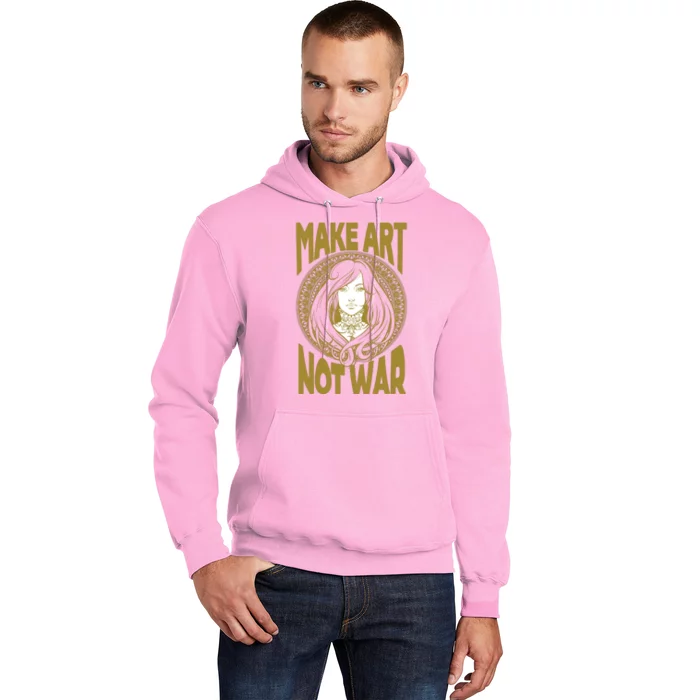 Make Art Not War Cameo Portrait Hoodie