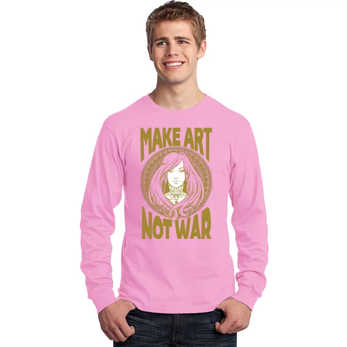 Make Art Not War Cameo Portrait Long Sleeve Shirt