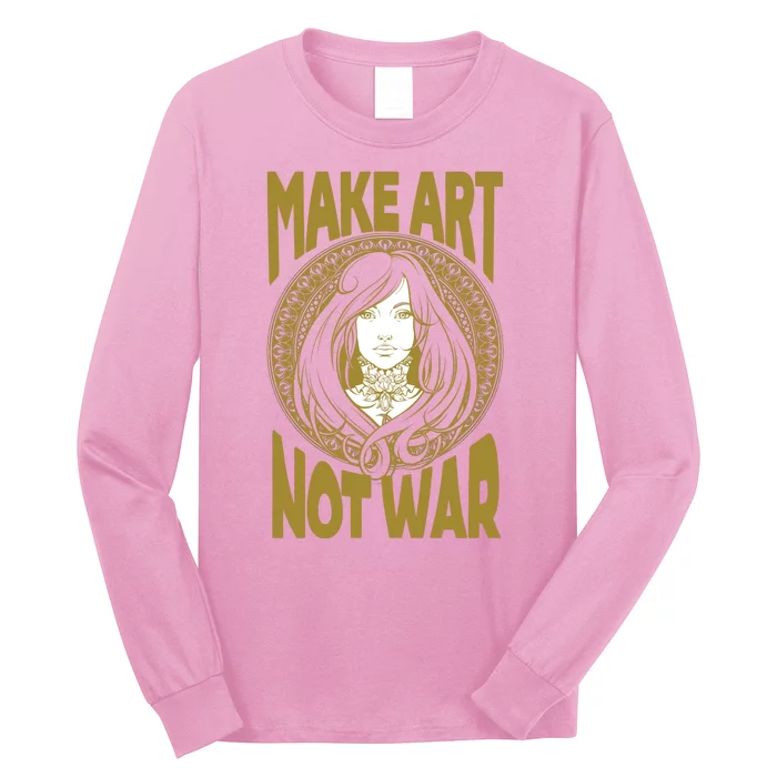 Make Art Not War Cameo Portrait Long Sleeve Shirt