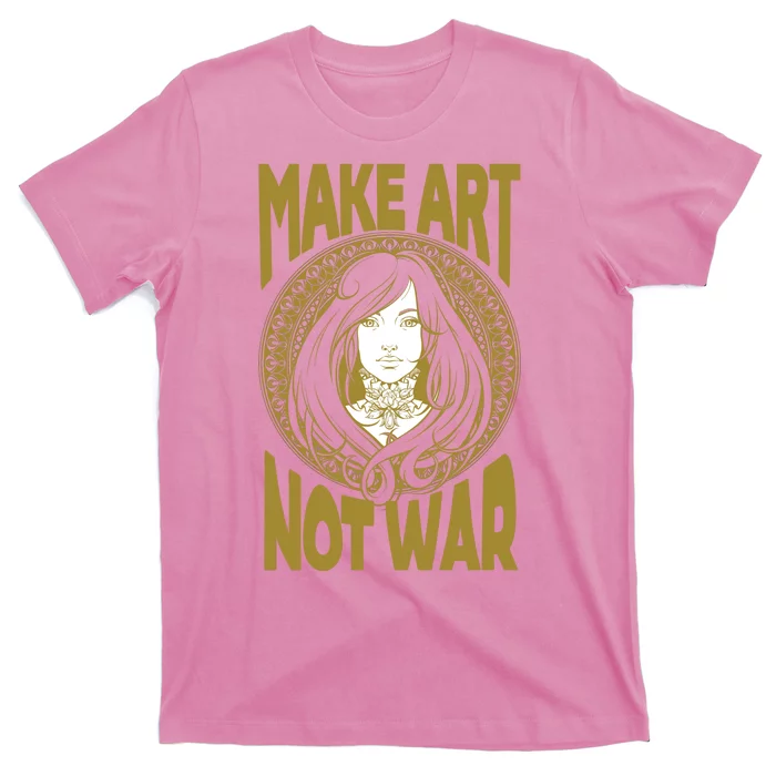 Make Art Not War Cameo Portrait T-Shirt