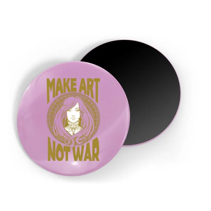 Make Art Not War Cameo Portrait Magnet